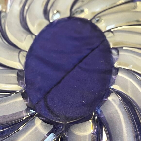 Mikasa Peppermint Clear Crystal Swirl Oval Serving Platter 14" Frosted Underside - Picture 9 of 12